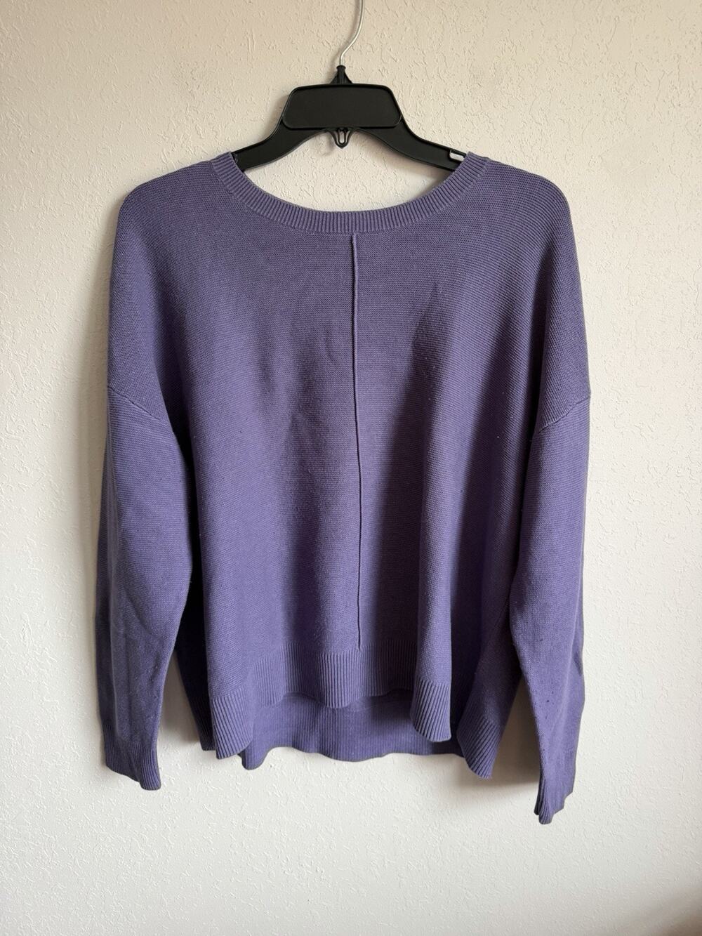 J.Jill Silk Blend Purple Single Pleat Crew Neck Swearer Womens M Minimal Career